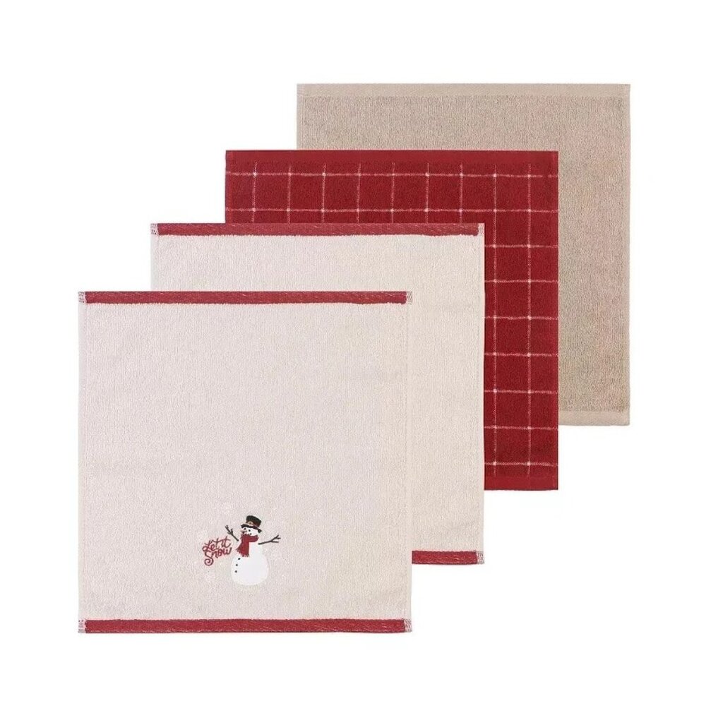 St. Nicholas Square Snowman Washcloth Set - PACK OF 4